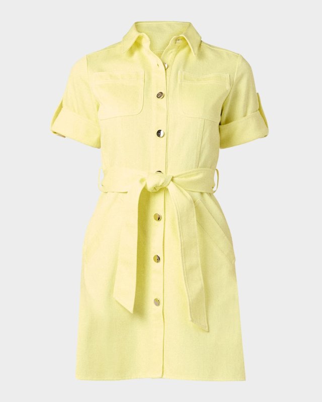 Corie Tie-Waist Cotton Mini Dress